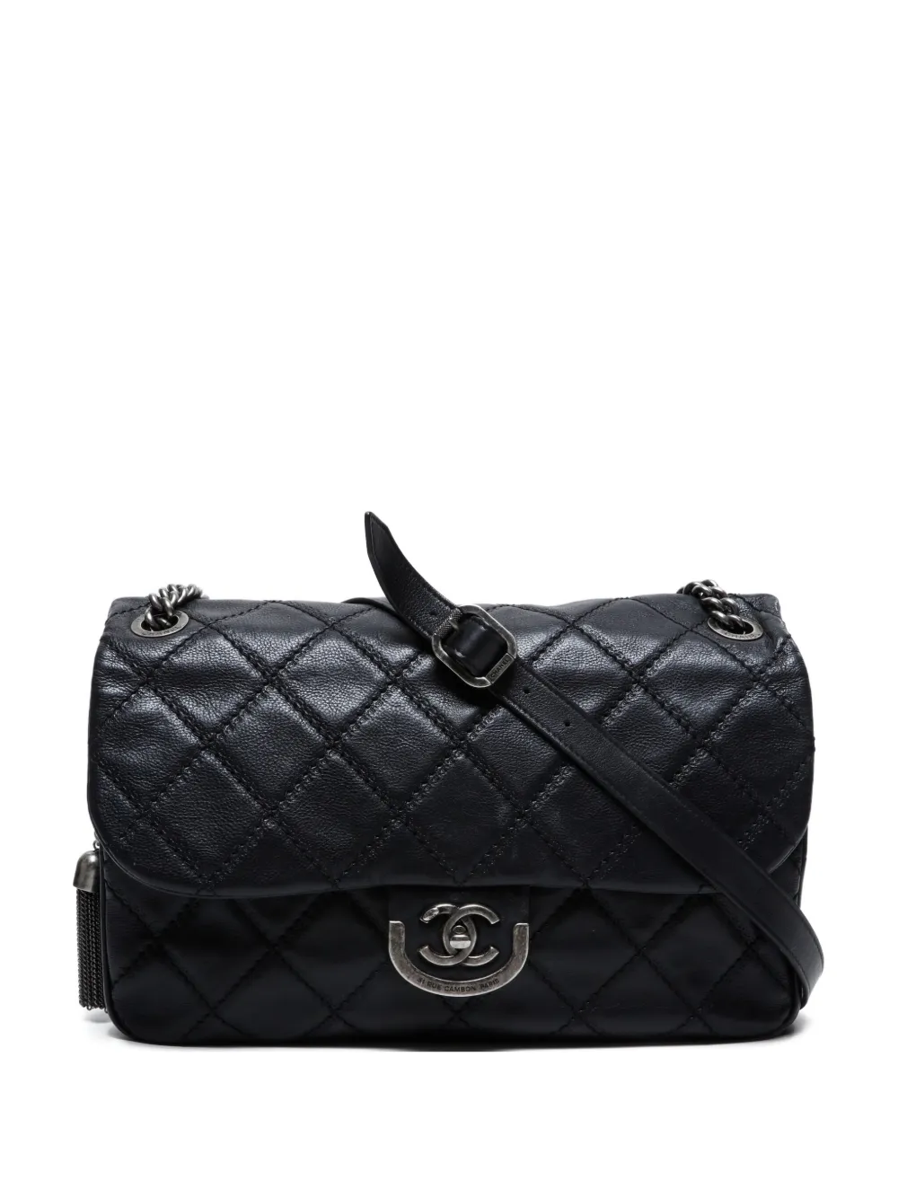 CHANEL Pre-Owned 2013-2014s Wilde Stitch quilted chain-link shoulder bag | Black | Image 1