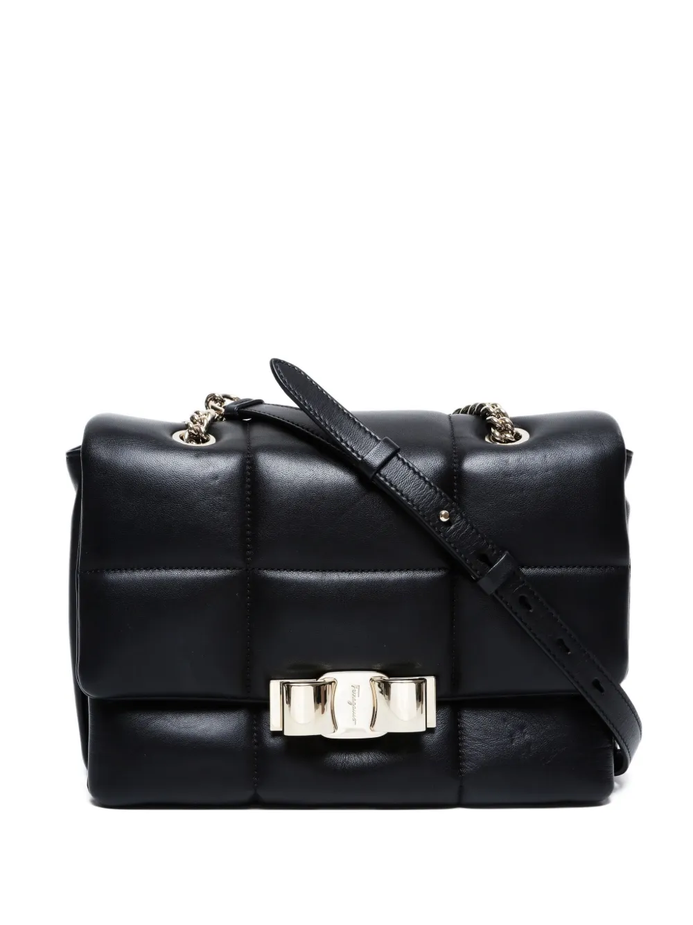 Ferragamo Pre-Owned 2010-2020s マテラッセ ヴァラ ショルダーバッグ - ブラック Ferragamo Pre-Owned 2010-2020s マテラッセ ヴァラ ショルダーバッグ - ブラック