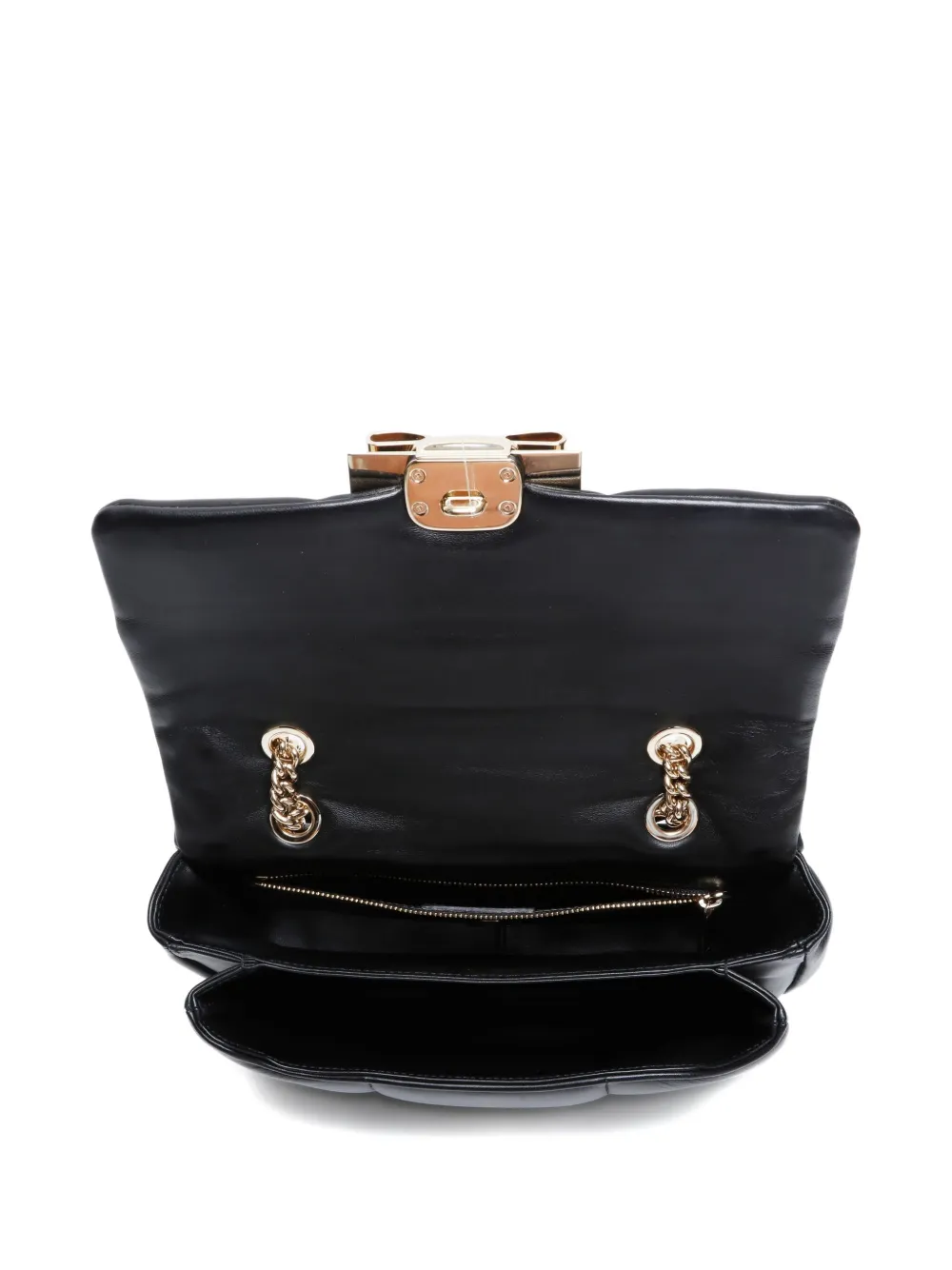 Pre-owned Ferragamo 2010-2020s Matelasse Vara Quilted Chain Shoulder Bag In Black