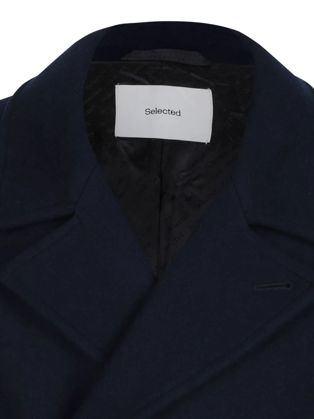 Selected Double-breasted Sky Captain Jacket In Blue