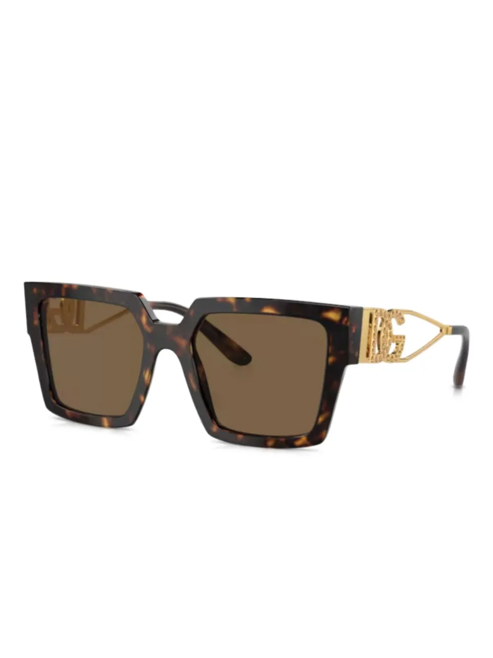 Dolce & Gabbana Eyewear crystal-embellished square-frame sunglasses - Braun