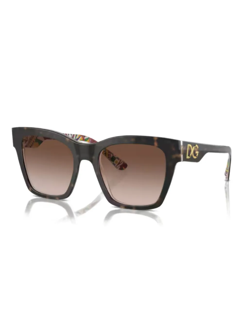Dolce & Gabbana Eyewear logo geometric sunglasses - Marrone