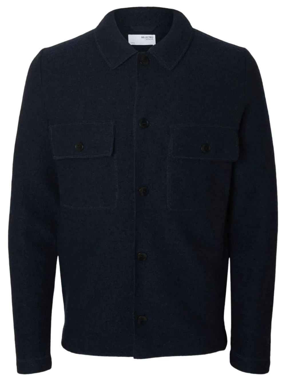 Selected Pocket Buttoned Overshirt In Blue
