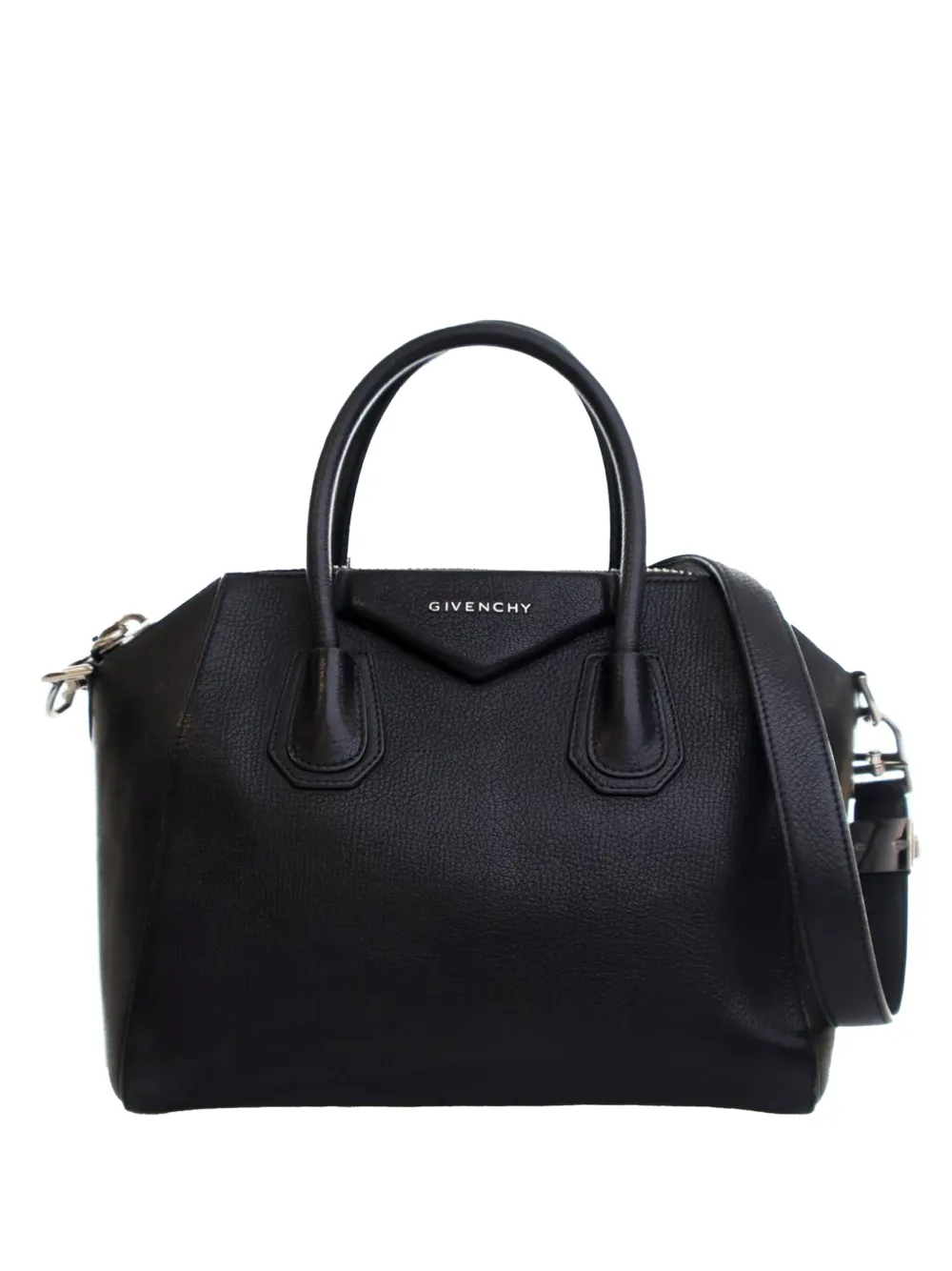 Pre-owned Givenchy 2015 Small Sugar Goatskin Antigona Satchel In Black