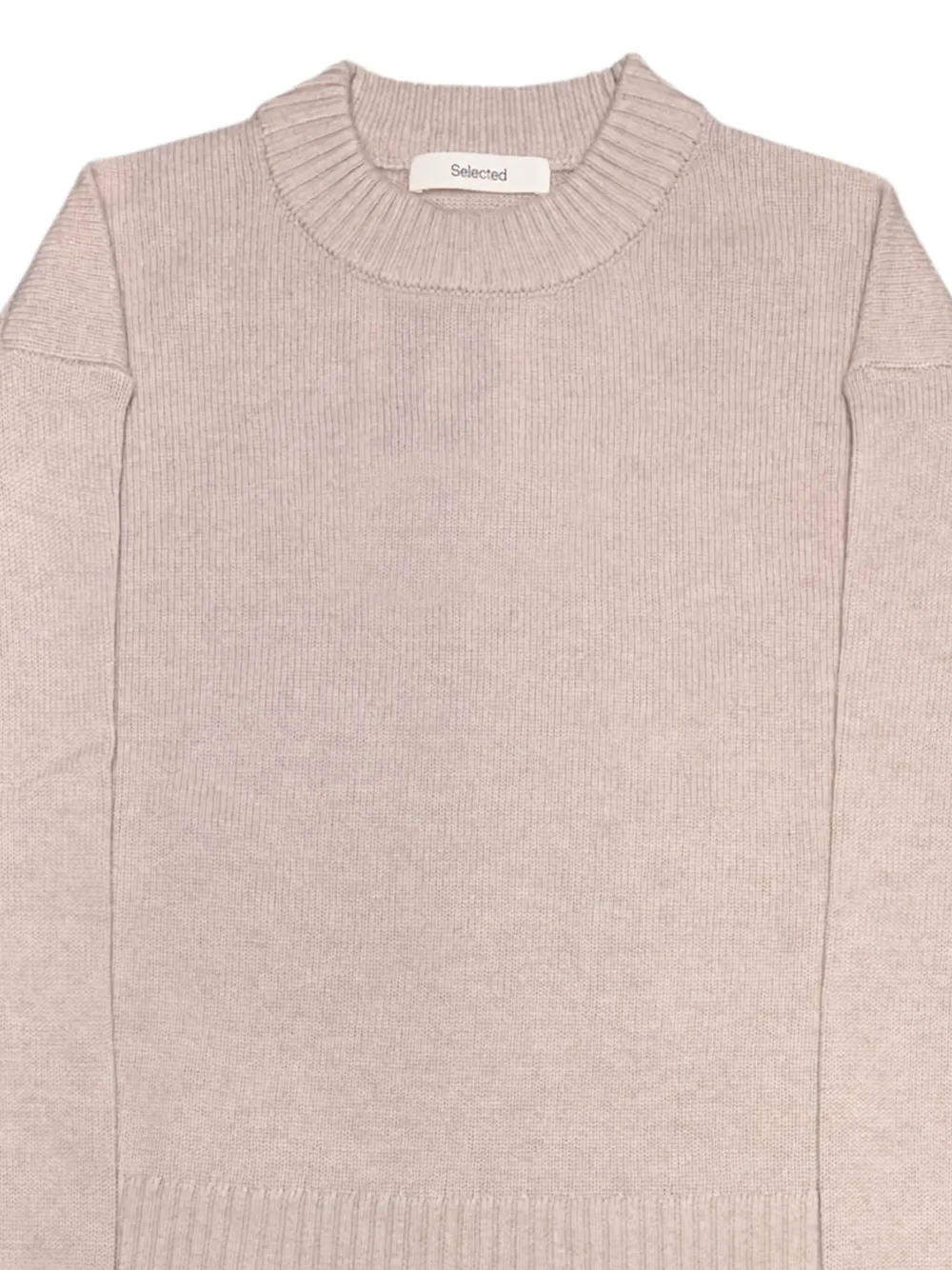 SELECTED Ribgebreide trui Beige