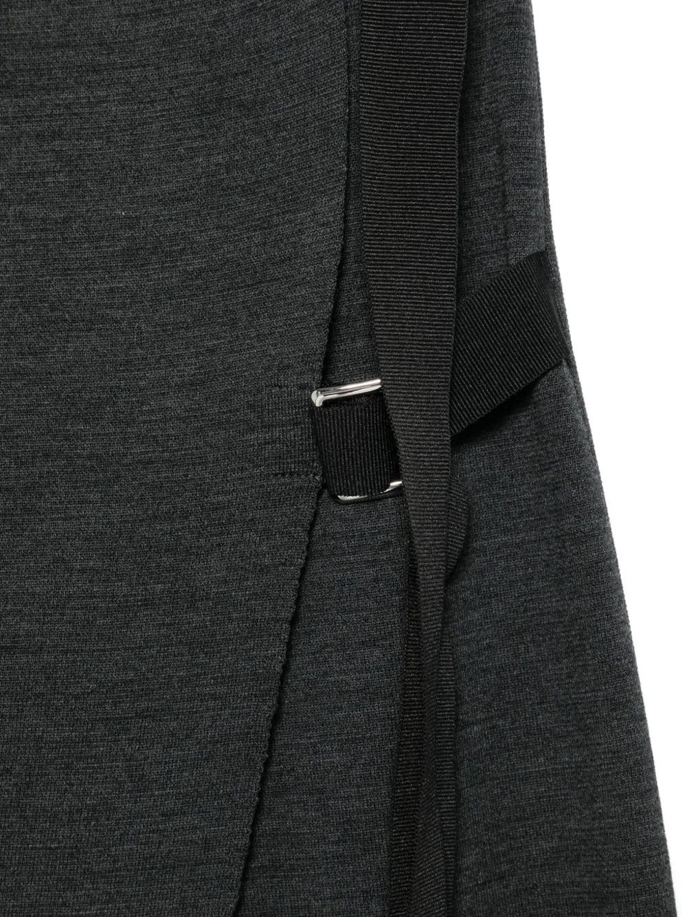 Mrz Buckle-fastening Wrap Midi Skirt In Gray