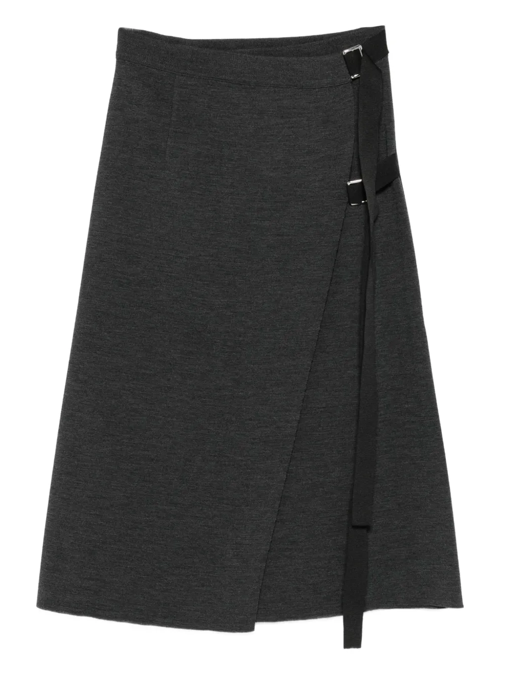 MRZ buckle-fastening wrap midi skirt | Grey | Image 1