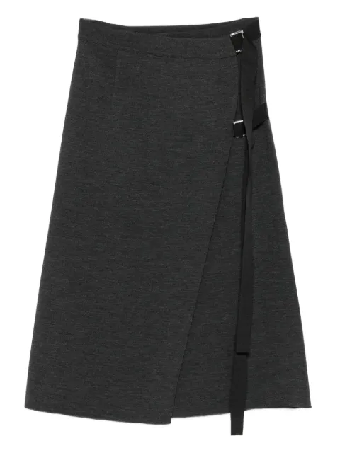 MRZ buckle-fastening wrap midi skirt