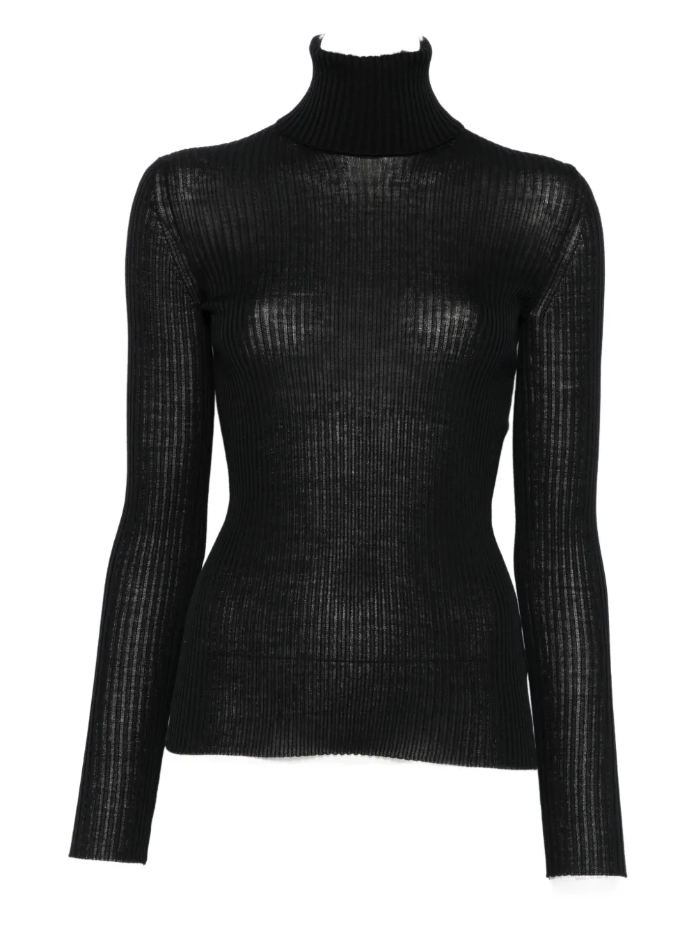 Mrz Ribbed Turtleneck Sweater In Black