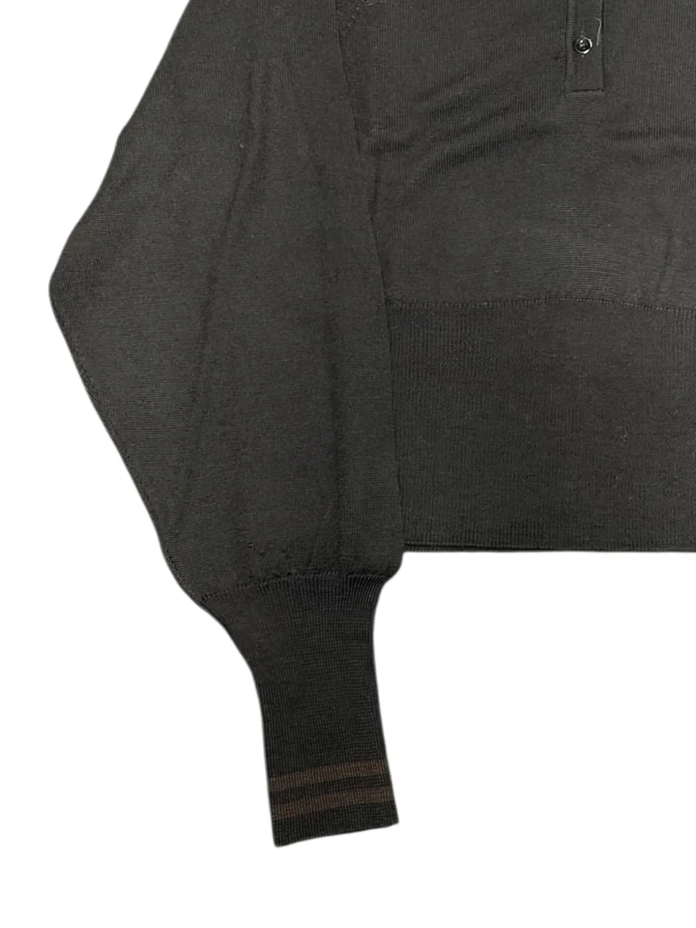 Merci button polo shirt - Zwart