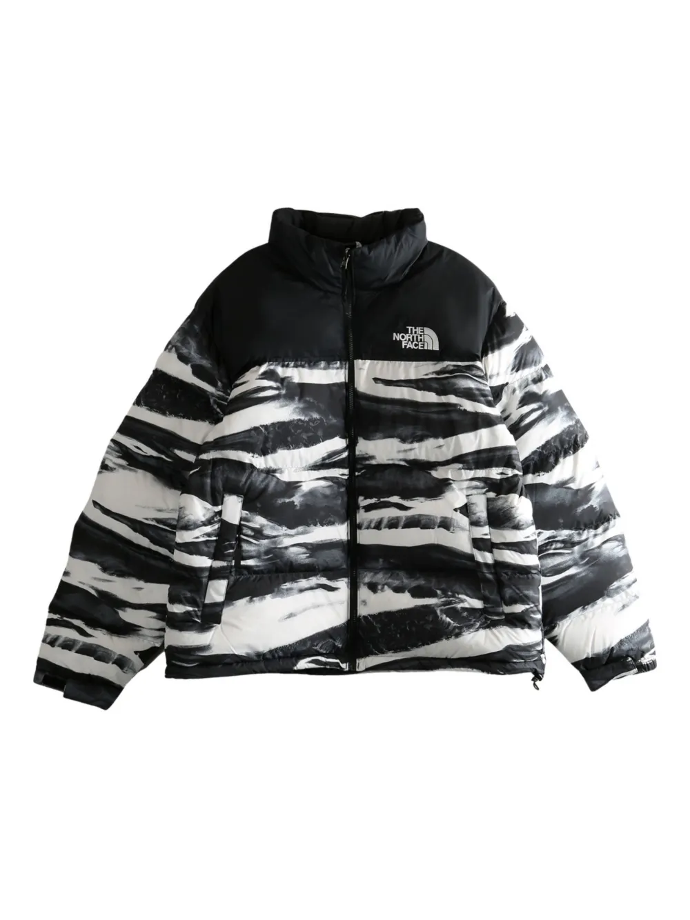The North Face wave-print puffer jacket - ブラック The North Face wave-print puffer jacket - ブラック