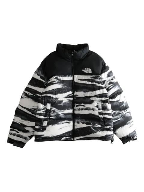 The North Face wave-print puffer jacket