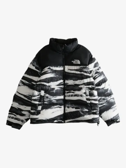The North Face wave-print puffer jacket