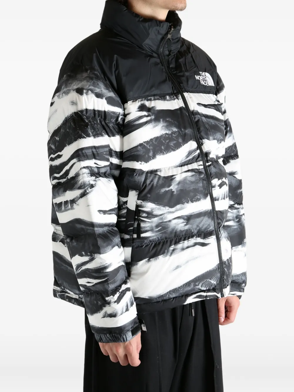 The North Face Wave-print Puffer Jacket In Multi