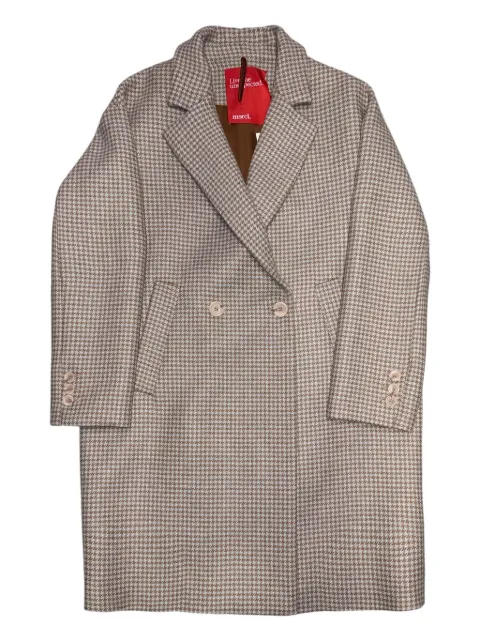 Merci double-breasted houndstooth coat
