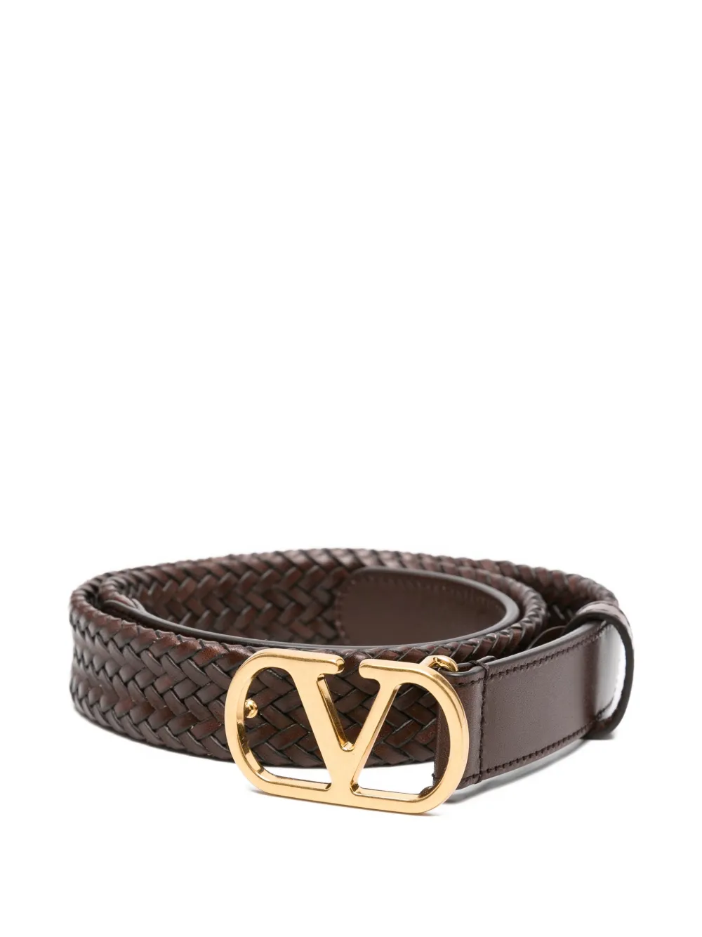 Valentino Garavani VLogo braided leather belt | Brown | Image 1