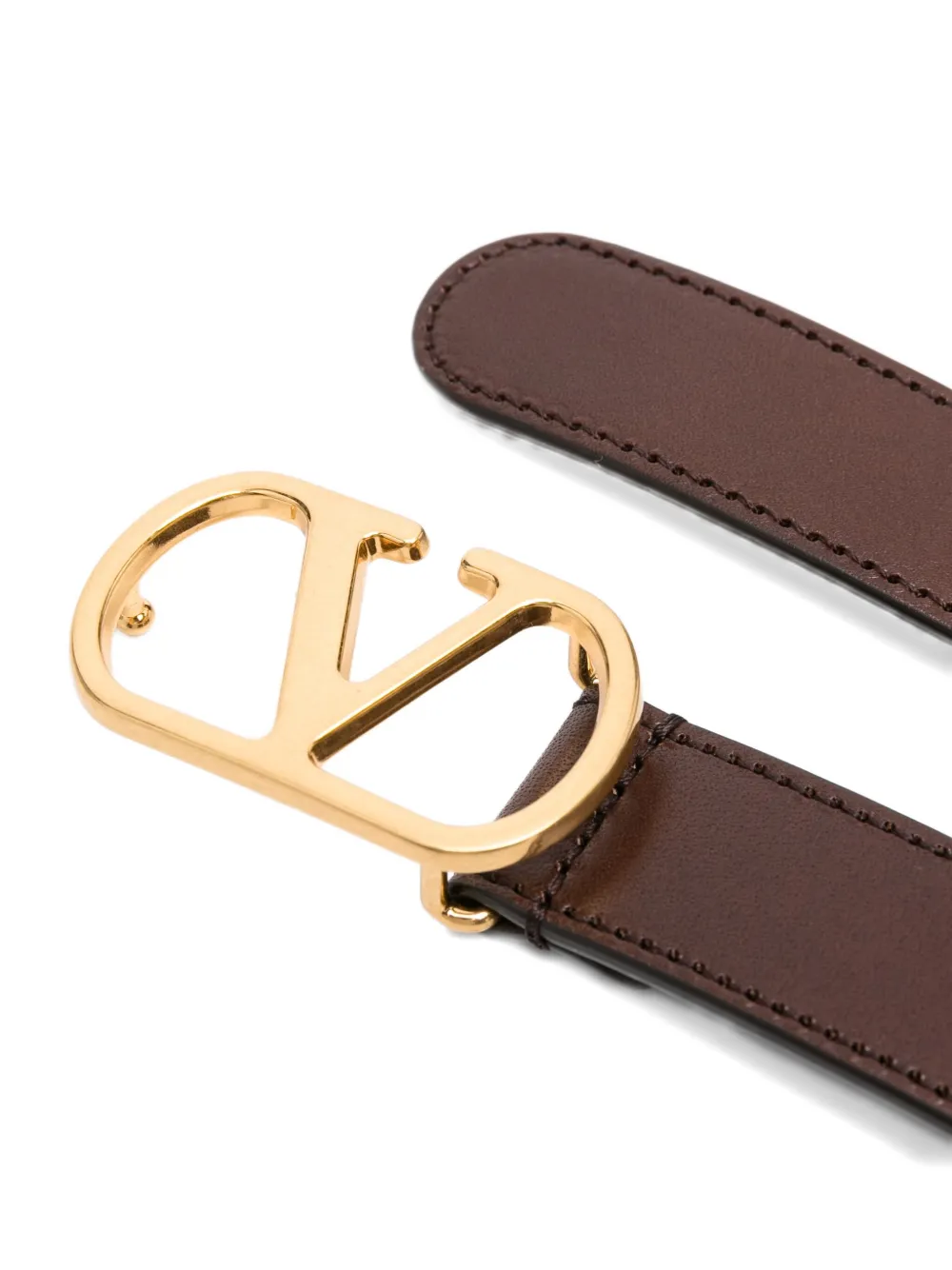 Valentino Garavani VLogo gevlochten leren riem Bruin