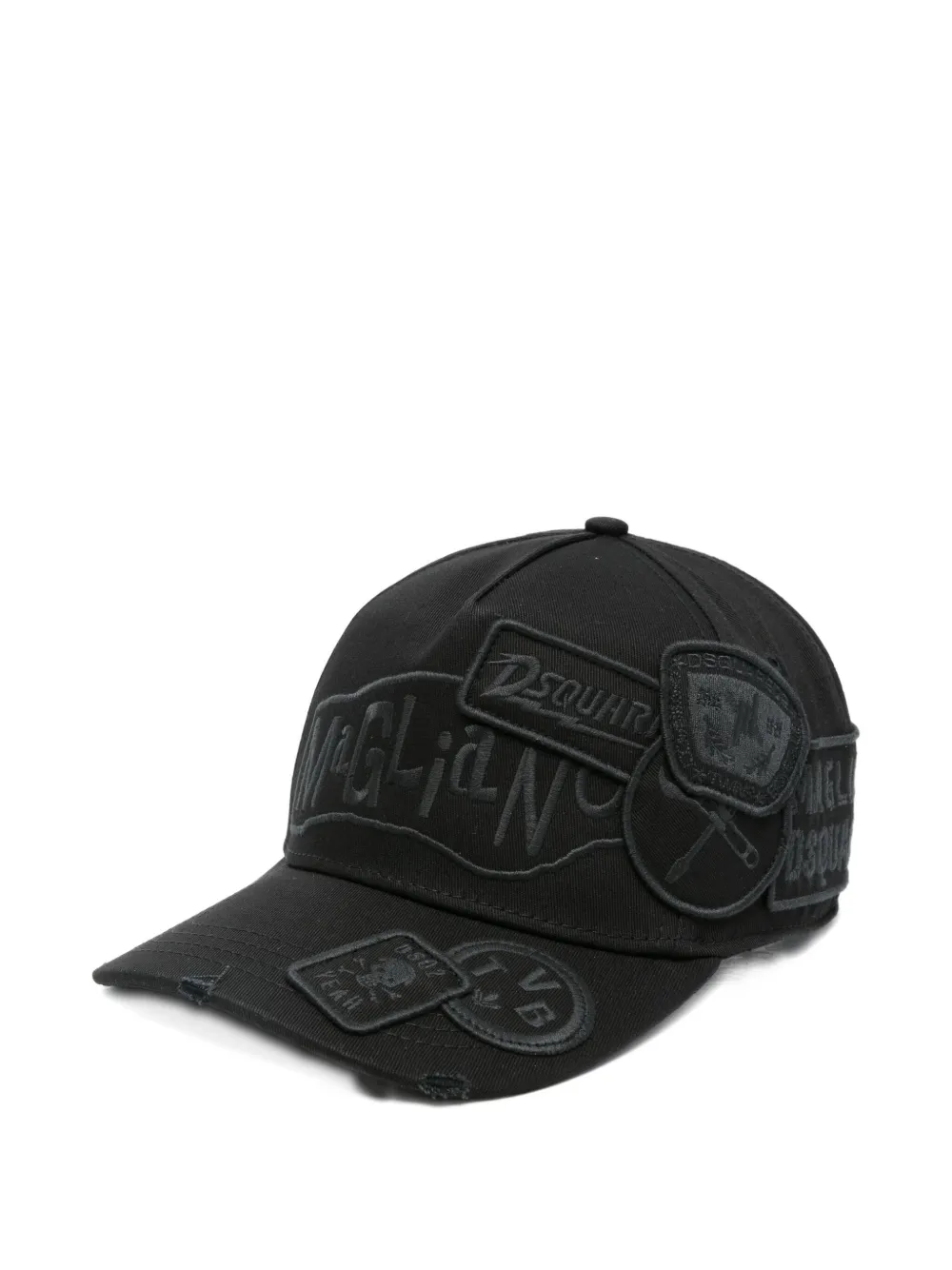 Dsquared2 Embroidered-patch Baseball Cap In Black