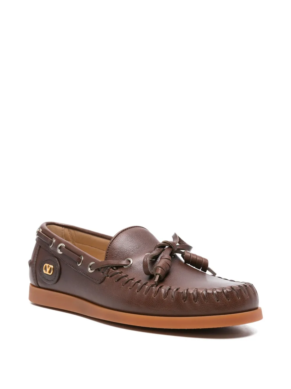 Valentino Garavani Palm Avenue leather loafers - Bruin