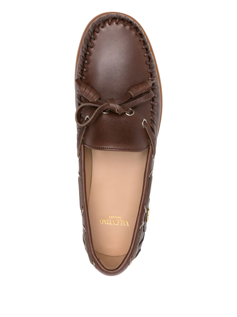 Valentino Garavani Palm Avenue leren loafers Bruin