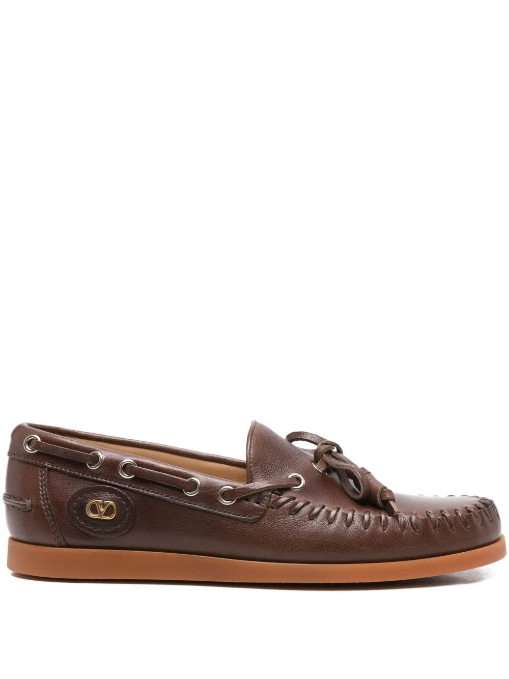 Valentino Garavani Palm Avenue leather loafers Brown