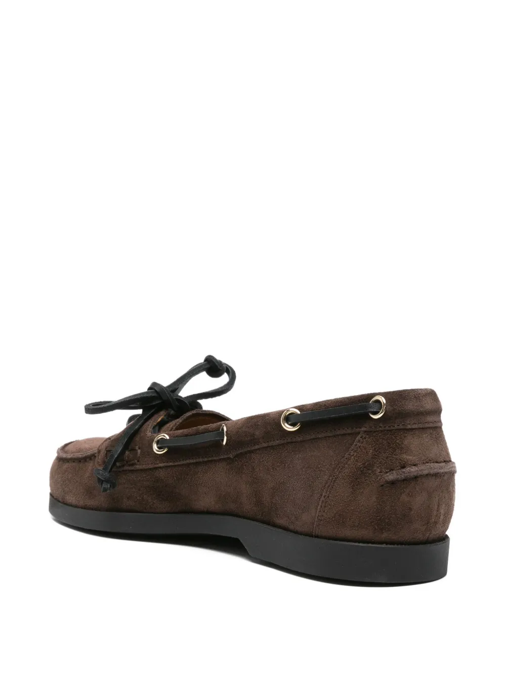 Atp Atelier Lace-up Suede Loafers In Brown