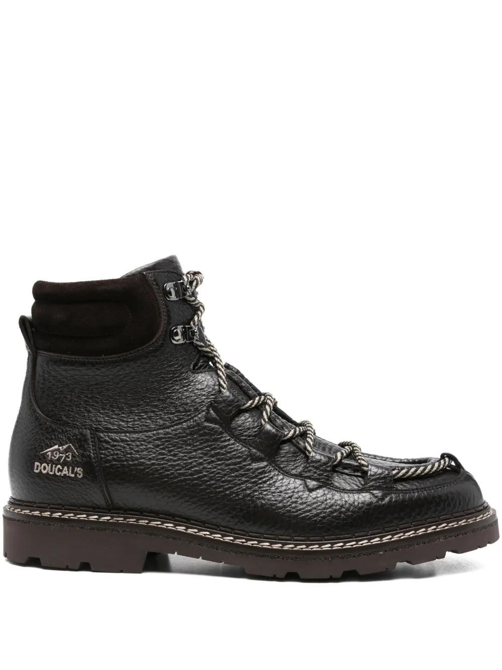 Doucal's lace-up leather boots Brown