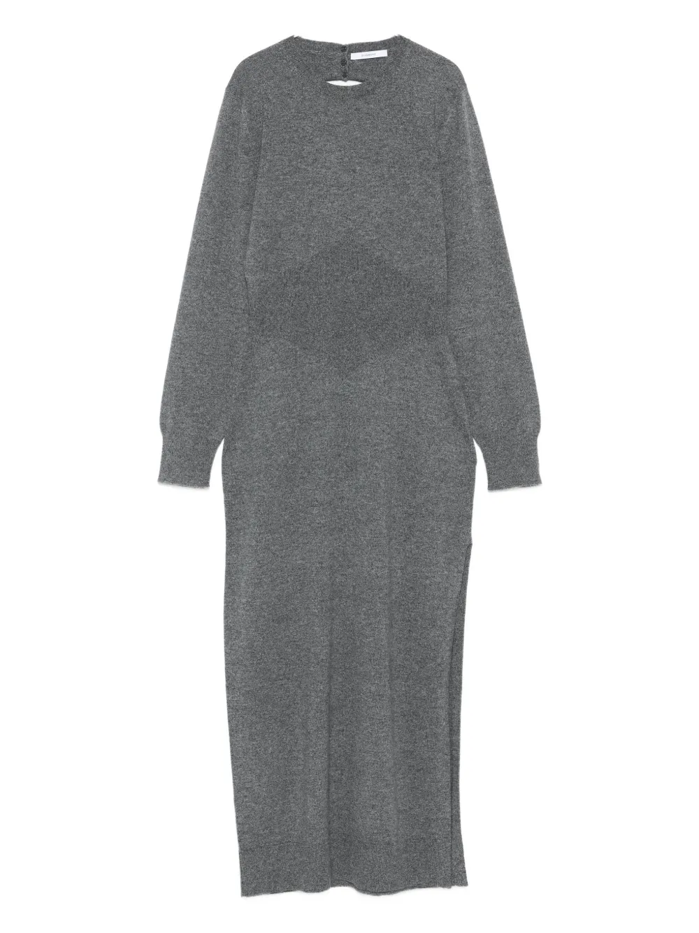 Givenchy Cashmere Midi Dress Featuring Open Back In Gray