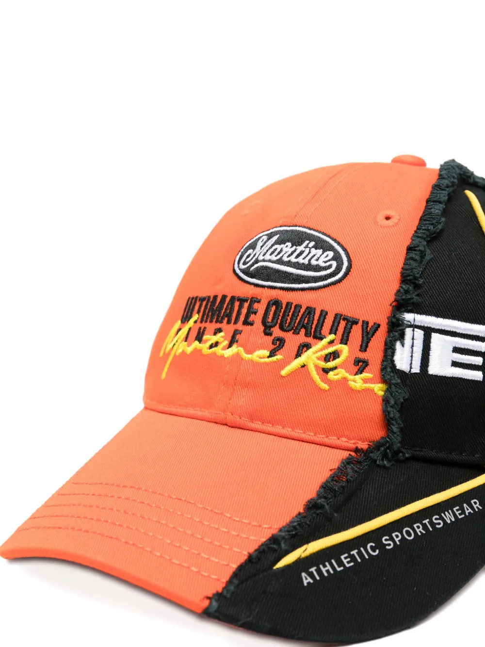 Martine Rose Two-tone Frayed-edge Cap In Multi