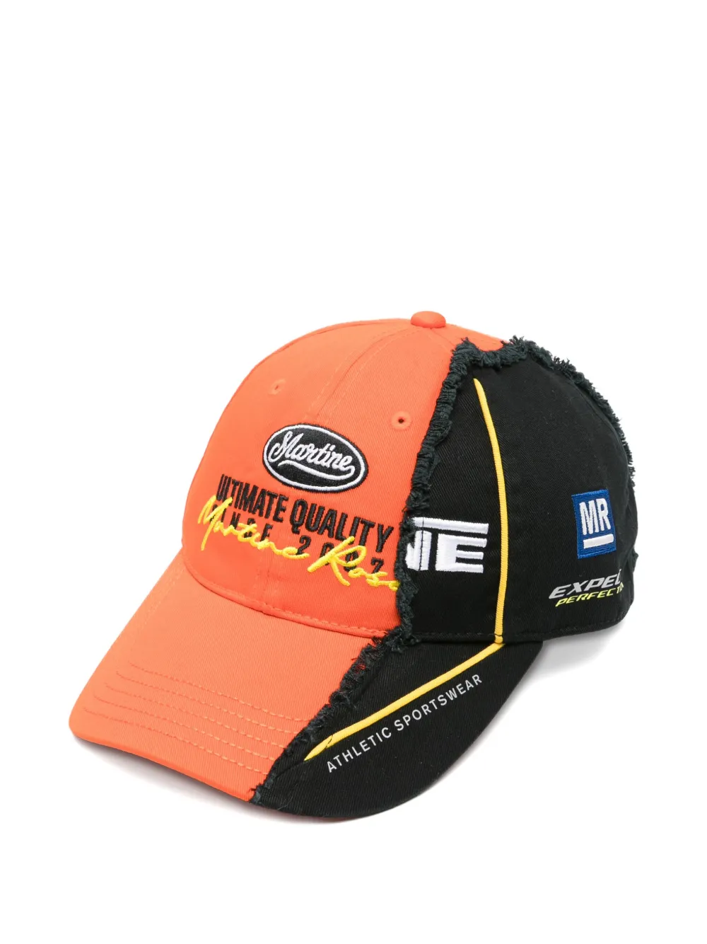 Martine Rose Two-tone Frayed-edge Cap In Multi