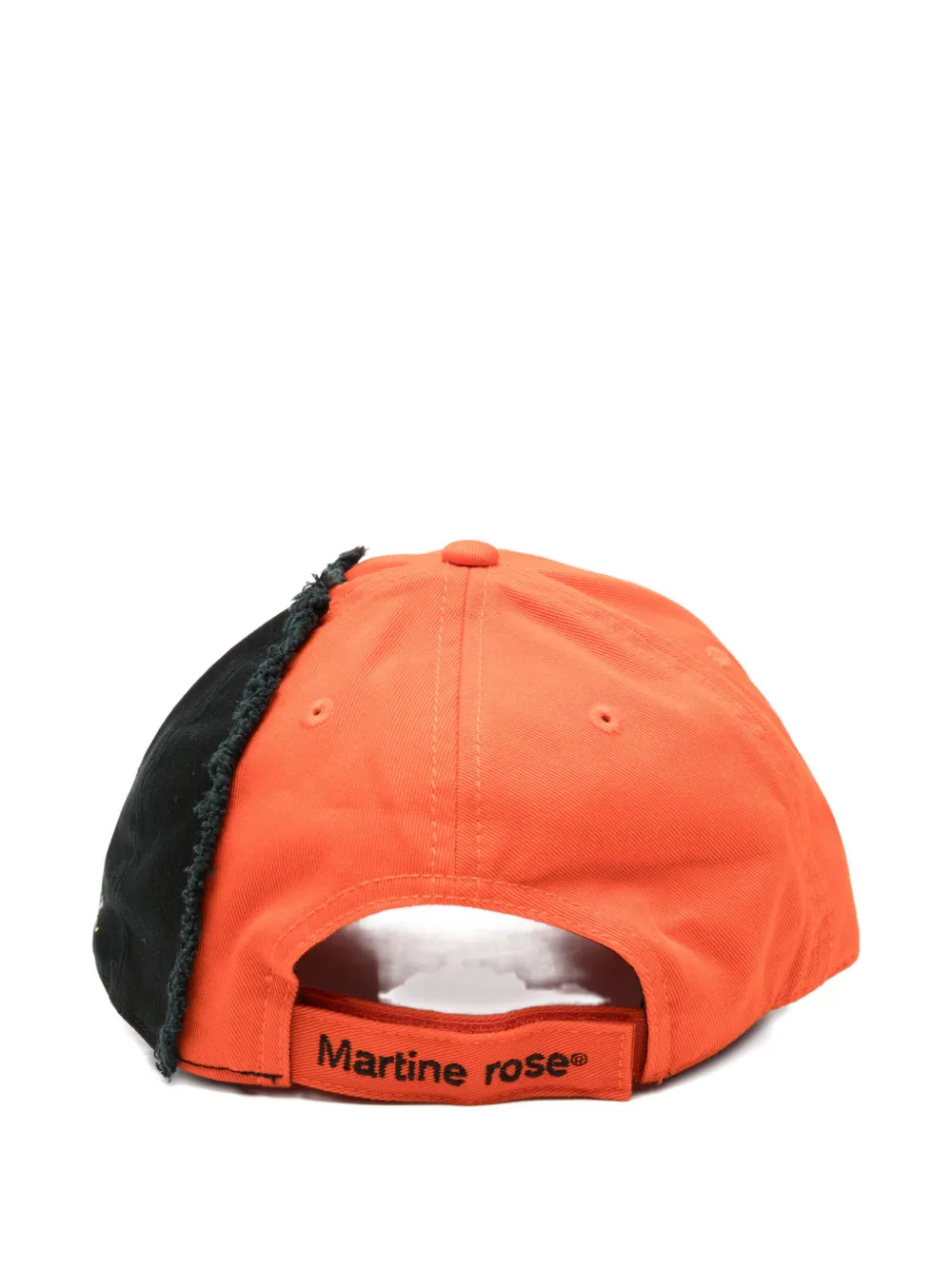 Martine Rose Two-tone Frayed-edge Cap In Multi
