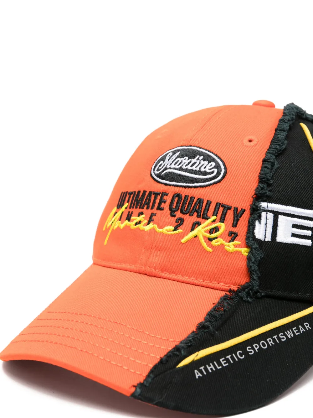 Martine Rose two-tone frayed-edge Cap | Orange | FARFETCH