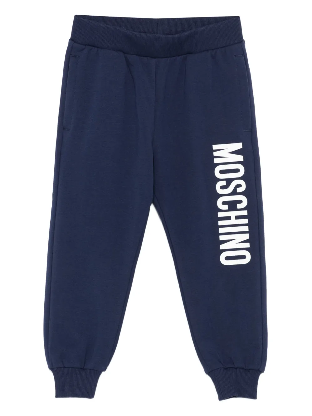 Moschino Kids logo-print trousers - Blu