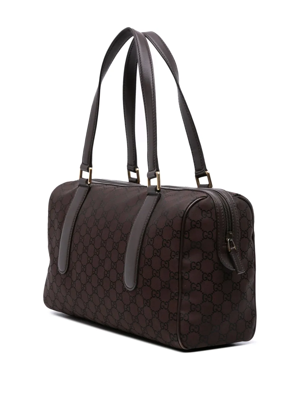 Pre-owned Gucci 2016-2025 Gg Canvas Boston Bag In Brown