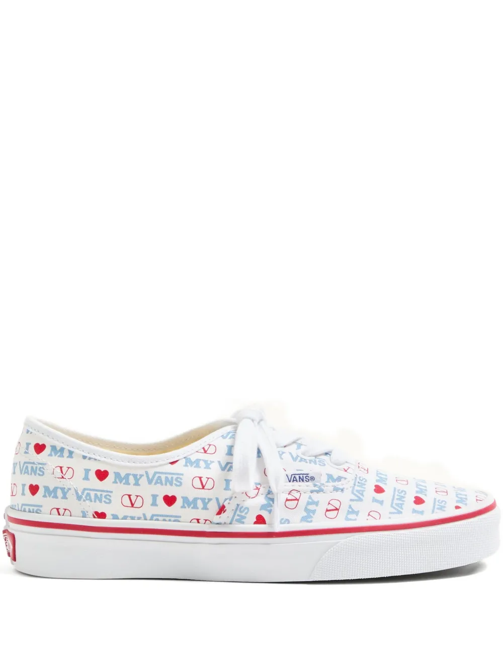 Valentino Garavani X Vans Love-print Low-top Sneakers In White