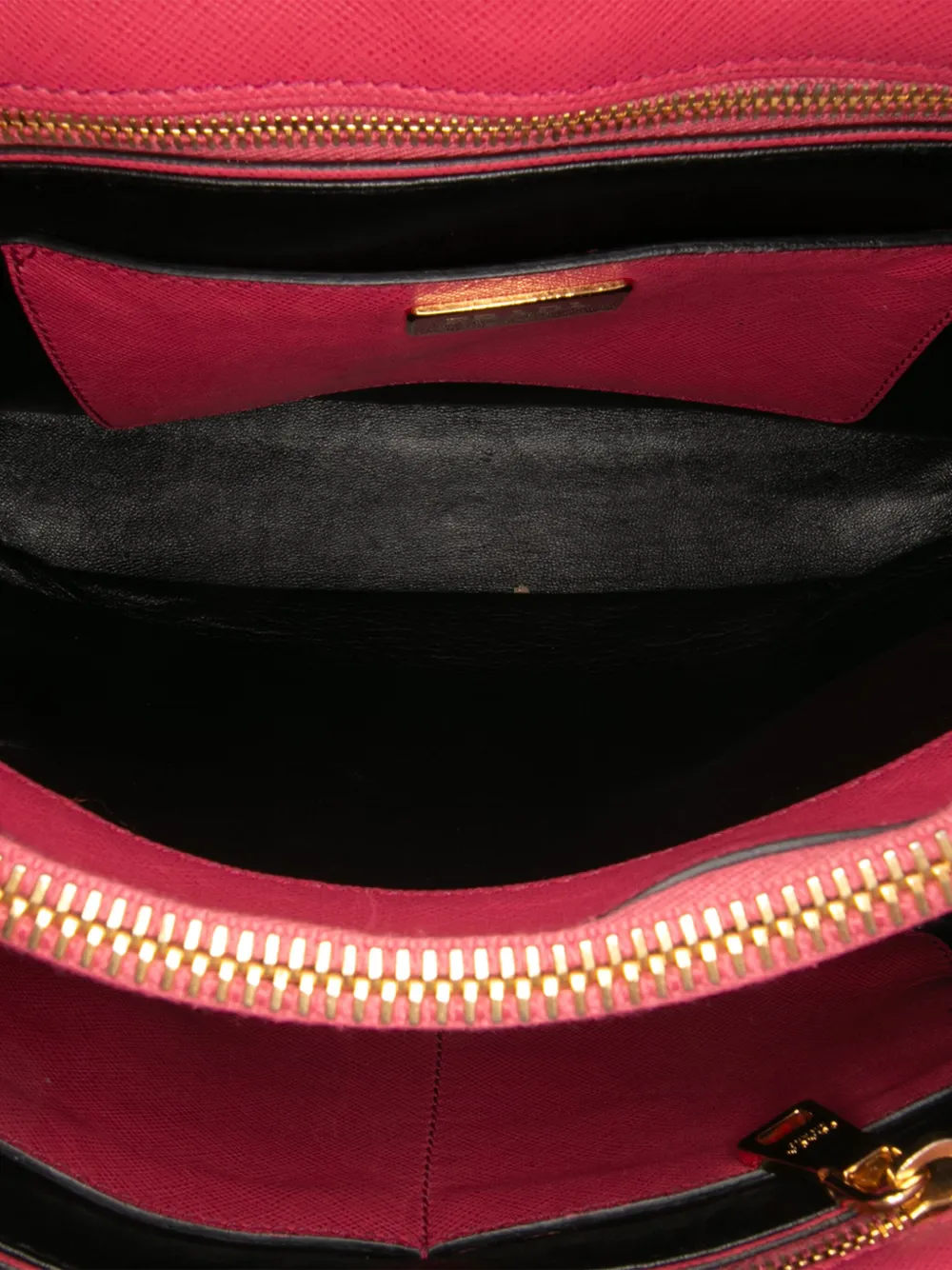 Pre-owned Prada 2000-2025 Saffiano Soft Triple Pocket Tote Satchel In Pink