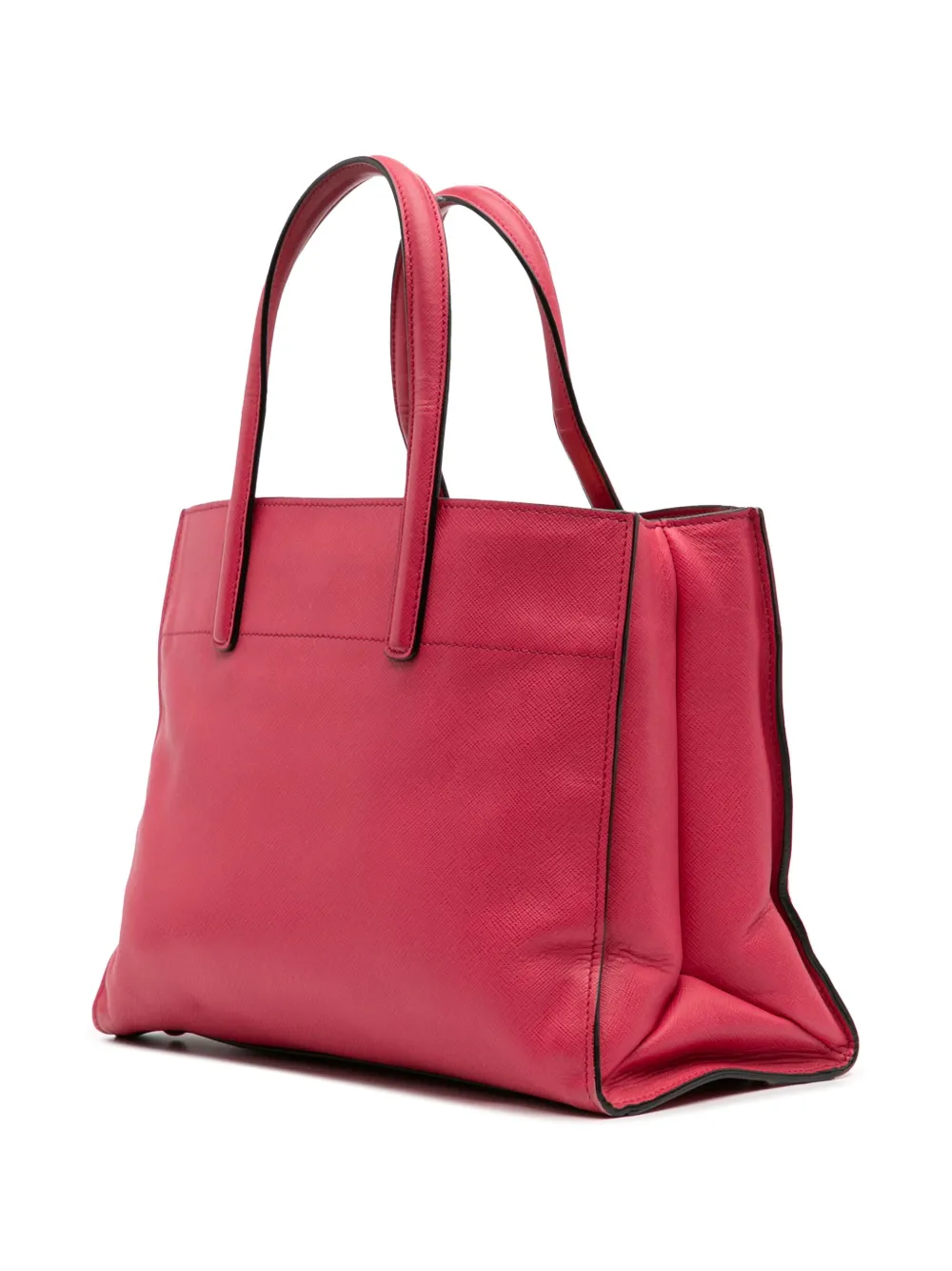 Pre-owned Prada 2000-2025 Saffiano Soft Triple Pocket Tote Satchel In Pink