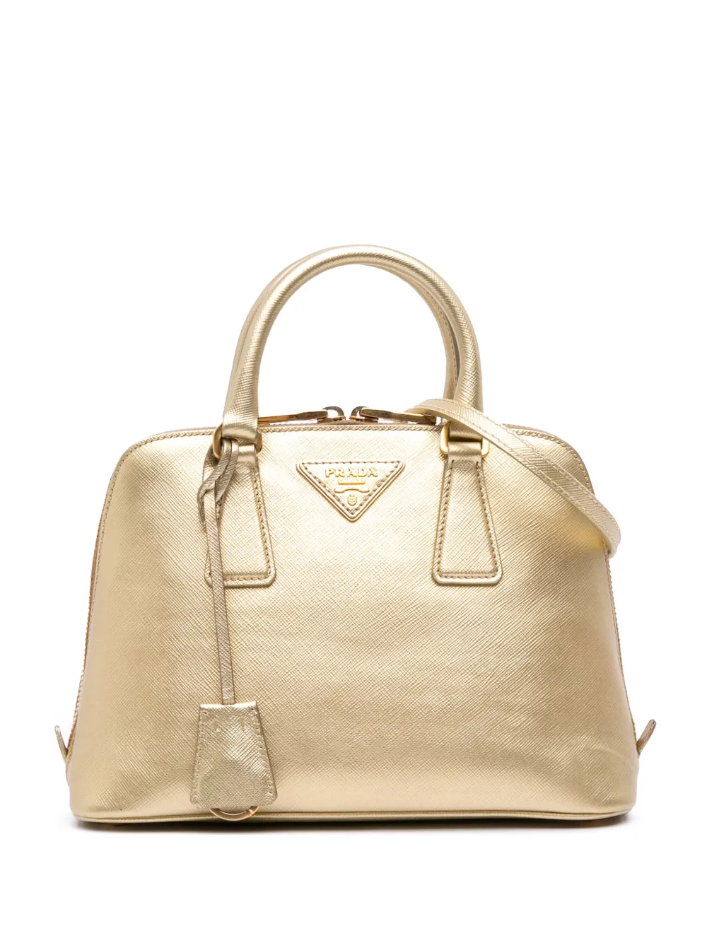 Prada Pre-Owned 2010-2025 Small Saffiano Lux Promenade satchel | Gold | Image 1