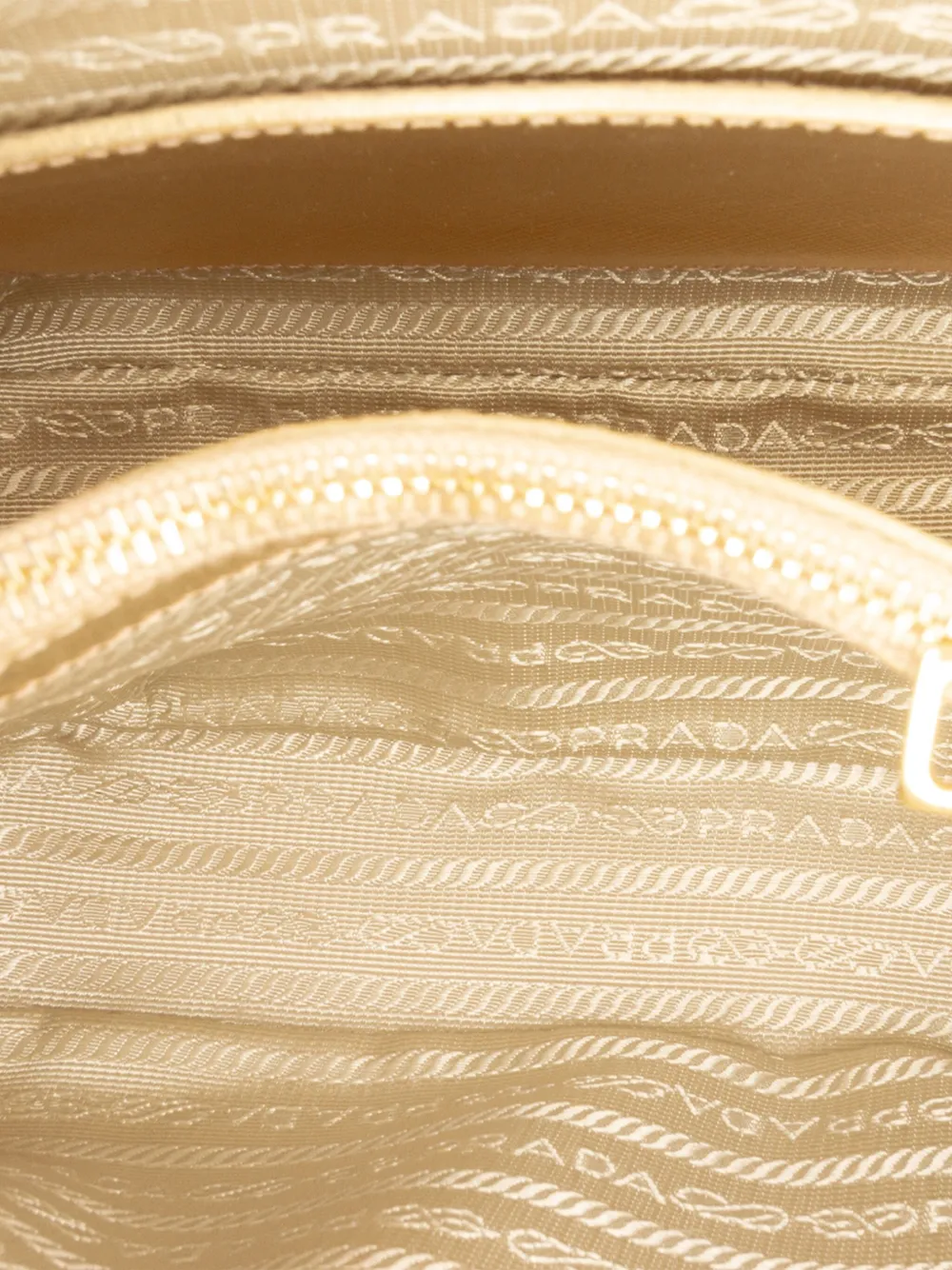 Pre-owned Prada 2010-2025 Small Saffiano Lux Promenade Satchel In Gold