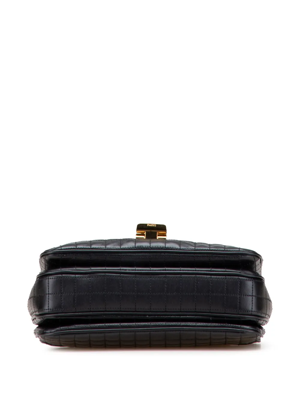 Pre-owned Celine 2018 Medium Quilted Calfskin C Crossbody Bag In Black