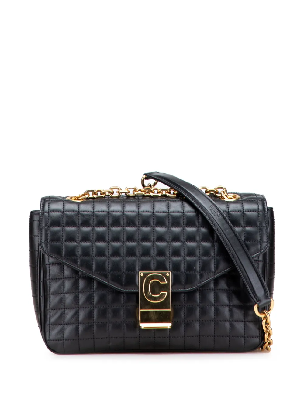 Céline Pre-Owned 2018 Medium Quilted Calfskin C crossbody bag - ブラック Céline Pre-Owned 2018 Medium Quilted Calfskin C crossbody bag - ブラック