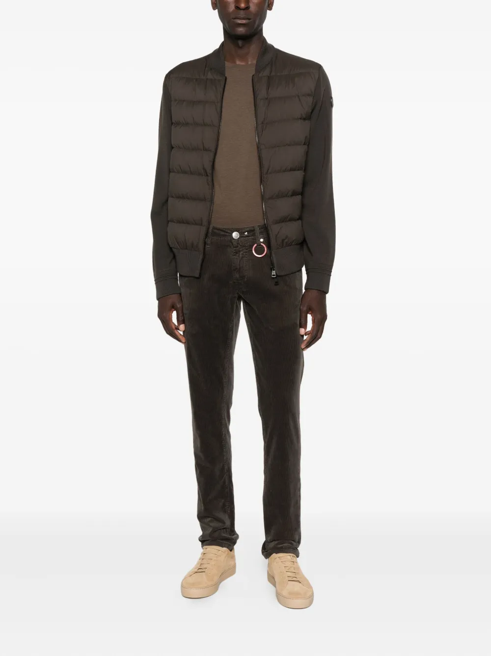 Sartoria Tramarossa Ribfluwelen broek met ringdetail - Bruin