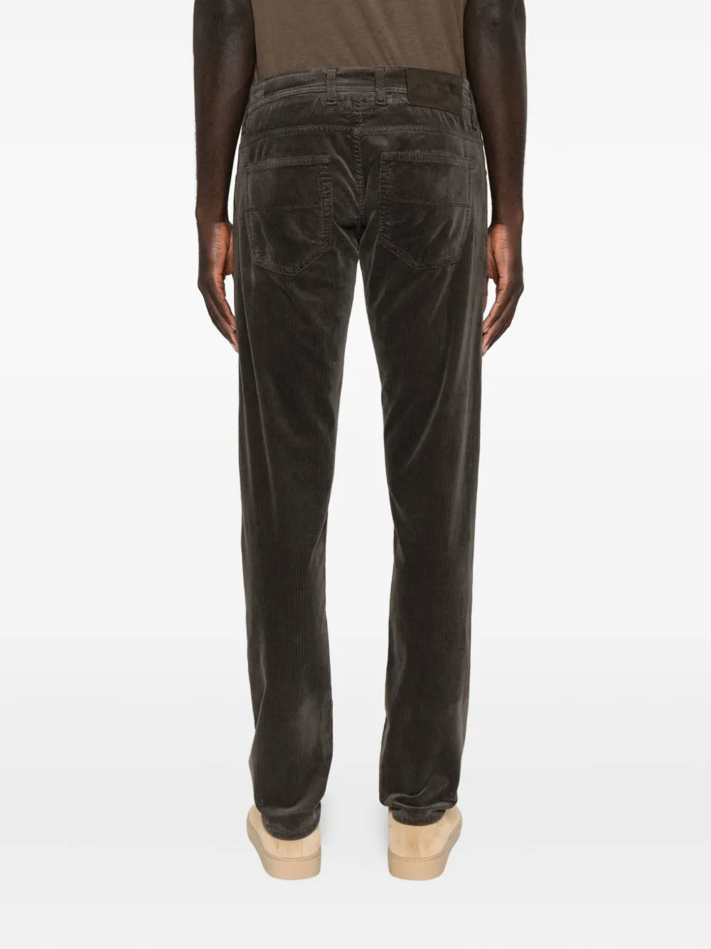 Sartoria Tramarossa Ring-detail Corduroy Trousers In Brown