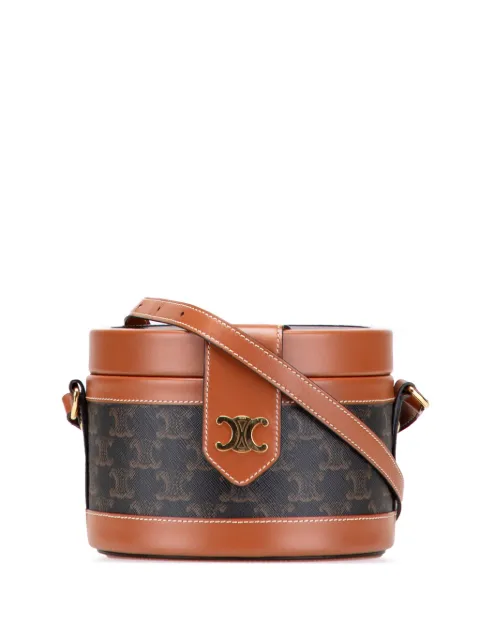 Celine Pre-Owned 2020 Medium Triomphe Coated Canvas Tambour crossbody bag