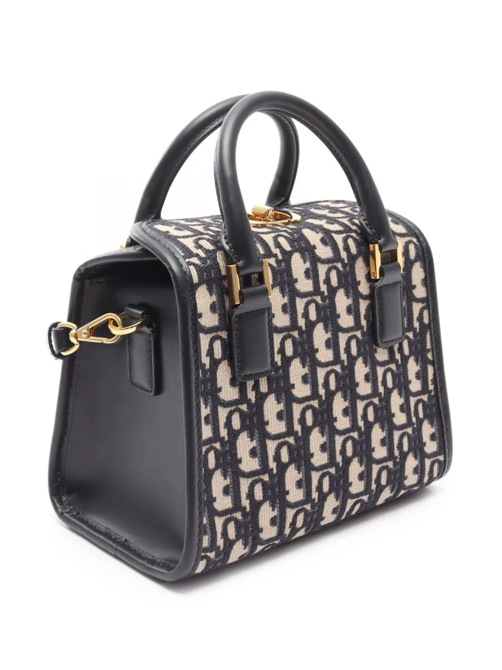 Pre-owned Dior 2021-2025 Oblique Canvas Satchel In Blue