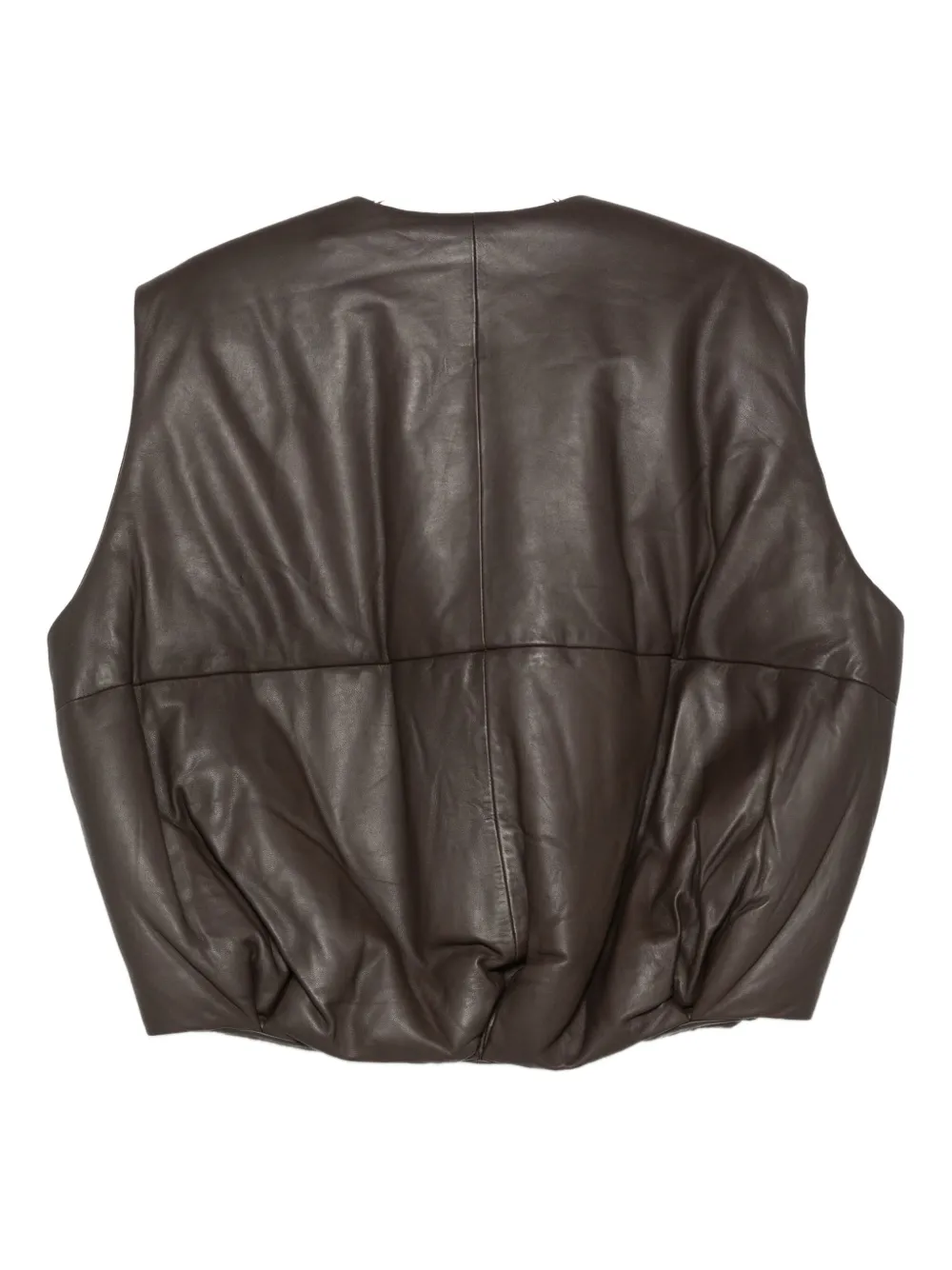 Alysi quilted leather vest Bruin