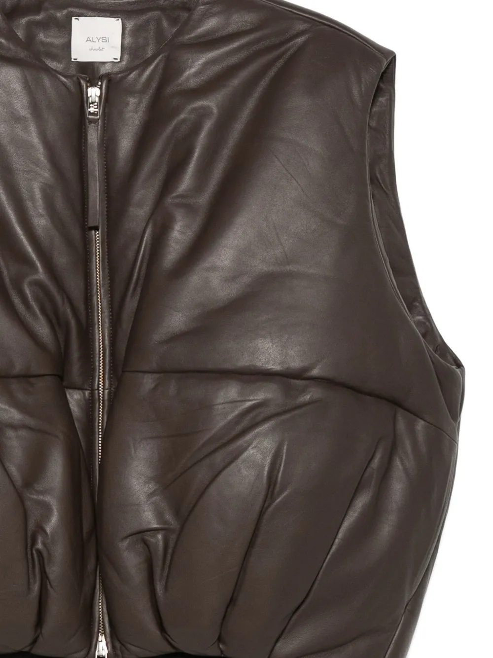 Alysi quilted leather vest Bruin