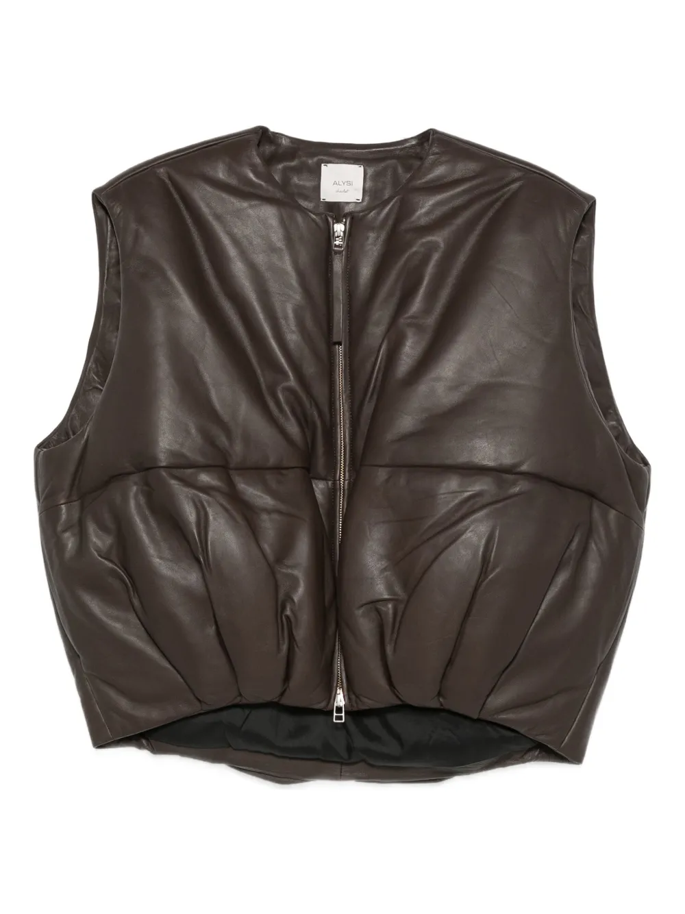 Alysi quilted leather vest | Brown | Image 1