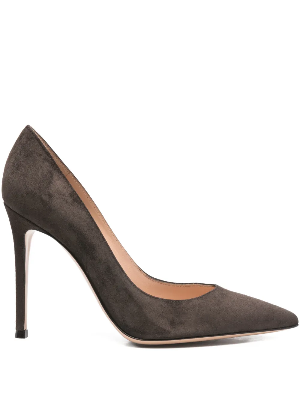 Gianvito Rossi Pumps a punta in pelle scamosciata - Marrone