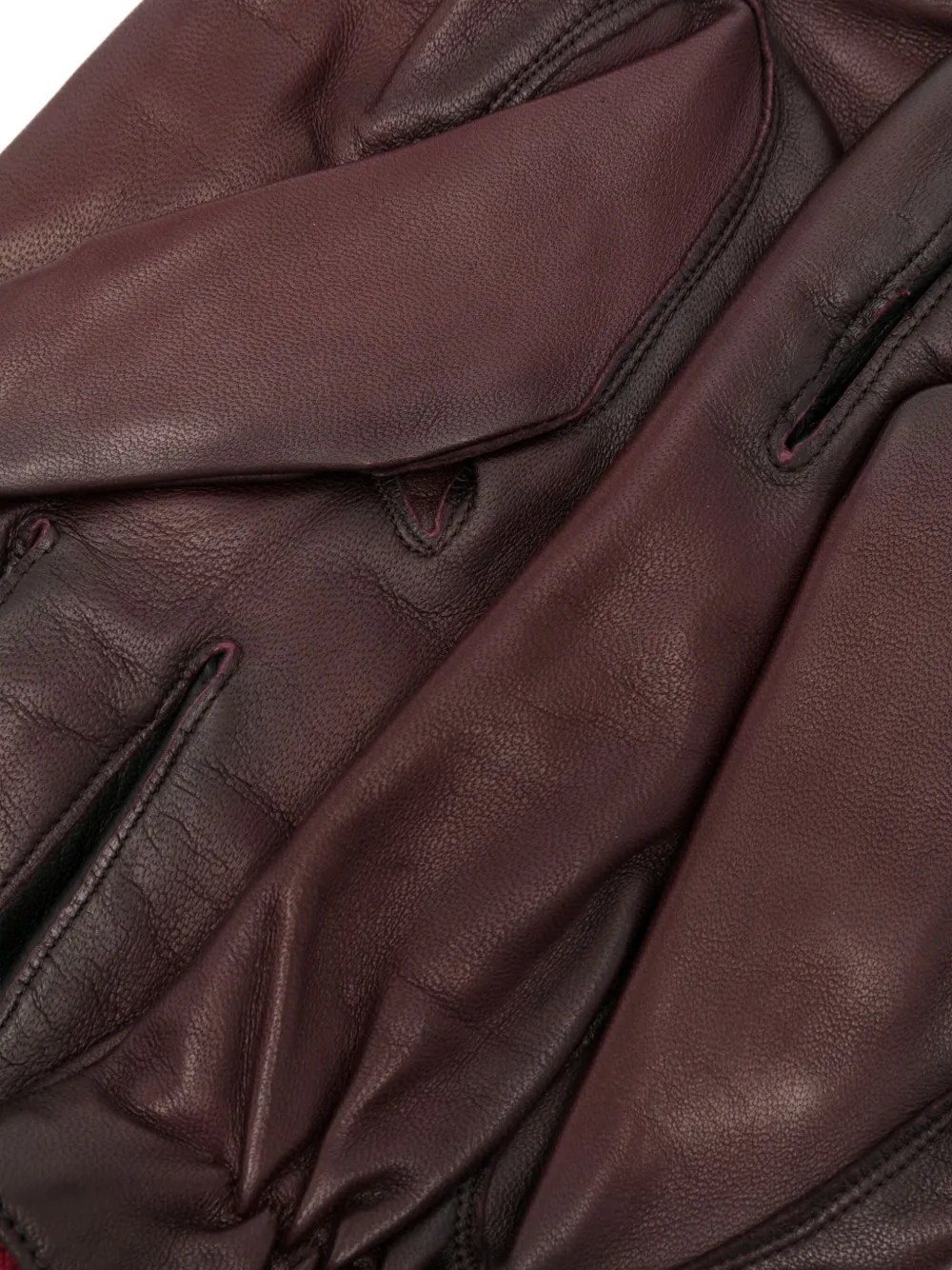 Paul Smith Leather Gloves In Burgundy